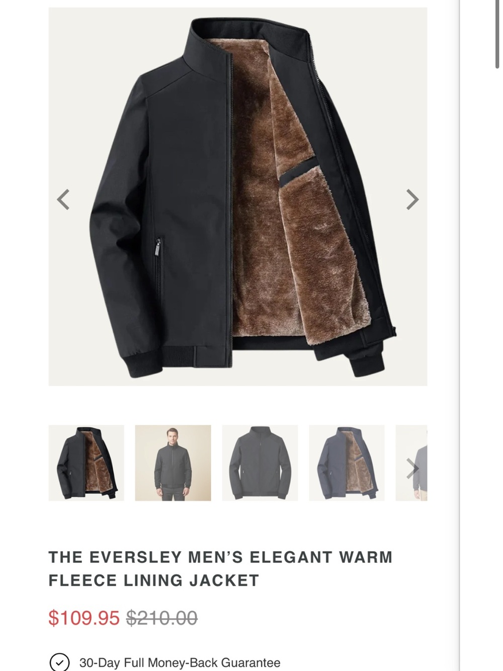 United Gentleman Eversley Men's Black Bomber Jacket with Brown Fleece Lining